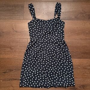 NWT Abercrombie & Fitch Navy and White Polka Dot Mini Dress